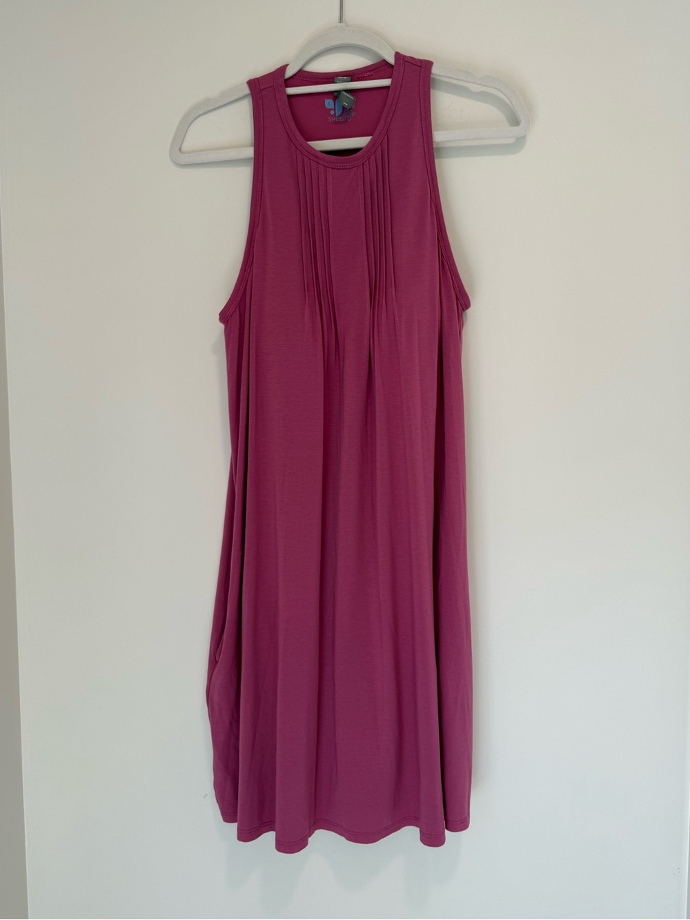 Shebird Pleated Tunic Tank Bra Dress Raspberry Pink Women’s Size 6, large